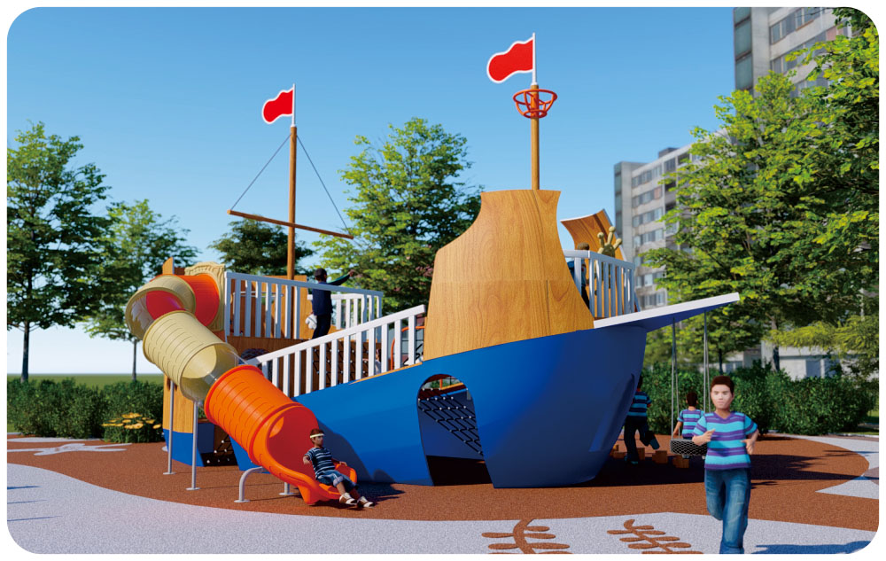 Parco giochi in legno Pirate Ship Series HD-MHD003-21384