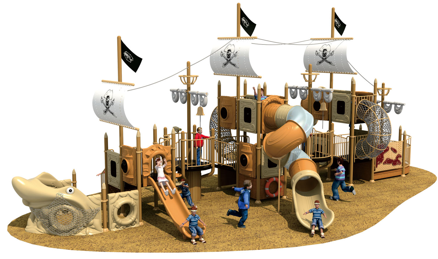 Pirates Ship Series Large Outdoor Playground Chiliden Slide